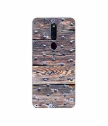 Amazon Brand - Solimo Designer Wooden Blocks Check 3D Printed Hard Back Case Mobile Cover for Oppo F11 Pro