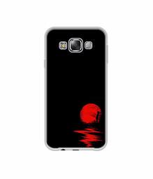 Amazon Brand - Solimo Designer Red Moon UV Printed Soft Back Case Mobile Cover for Samsung Galaxy E5