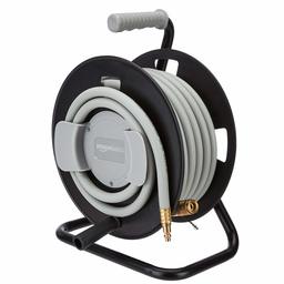 AmazonBasics Air Hose Reel with Hybrid Air Hose - 3/8-Inch by 50-Feet, 300 PSI