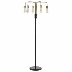 Rivet Mid-Century Modern Theory 5-Arm Living Room Floor Lamp with Edison Light Bulbs, 60