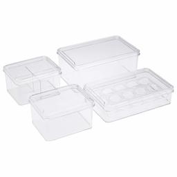 AmazonBasics Plastic Kitchen Storage Bins - Set of 4