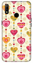 Amazon Brand - Solimo Designer Heart Pattern Design 3D Printed Hard Back Case Mobile Cover for Realme 3 / Realme 3i