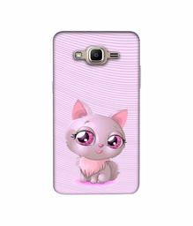 Amazon Brand - Solimo Designer Cute Pink Cat 3D Printed Hard Back Case Mobile Cover for Samsung Galaxy J2 Prime