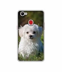 Amazon Brand - Solimo Designer White Dog UV Printed Soft Back Case Mobile Cover for Oppo F7