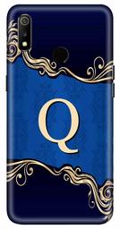 Amazon Brand - Solimo Designer Blue Pattern Alphabet-Q 3D Printed Hard Back Case Mobile Cover for Realme 3 / Realme 3i