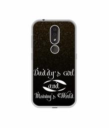 Amazon Brand - Solimo Designer Daddy's Girl and Mummy World UV Printed Soft Back Case Mobile Cover for Nokia 4.2