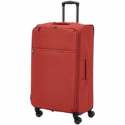 AmazonBasics Belltown Softside Rolling Spinner Suitcase Luggage - 30 Inch, Heather Red