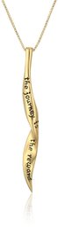 Amazon CollectionCollar de plata con colgante trenzado Â«The Journey Is The RewardÂ», 45,7 cm, Dorado