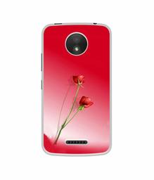 Amazon Brand - Solimo Designer Red Roses UV Printed Soft Back Case Mobile Cover for Motorola Moto C Plus