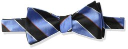 BUTTONED DOWN Men's Classic Silk Self-Tie Bow Tie, black/blue stripe, One Size