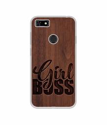 Amazon Brand - Solimo Designer Girl Boss On Wood UV Printed Soft Back Case Mobile Cover for Lenovo A5