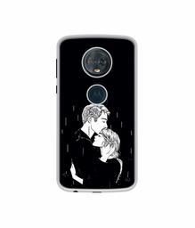 Amazon Brand - Solimo Designer Couples Standing in Rain UV Printed Soft Back Case Mobile Cover for Motorola Moto G6 Plus