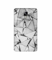 Amazon Brand - Solimo Designer Wooden Triangles 3D Printed Hard Back Case Mobile Cover for OnePlus 3 / OnePlus 3T