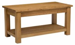 Amazon Brand - Alkove Waverly Large Coffee Table with Shelf in Light Oak Finish