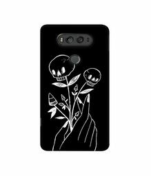 Amazon Brand - Solimo Designer Skull Flower 3D Printed Hard Back Case Mobile Cover for LG V20