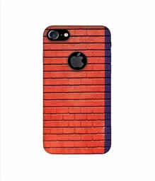 Amazon Brand - Solimo Designer Red and Purple Brick 3D Printed Hard Back Case Mobile Cover for Apple iPhone 7 (with Logo Cut)