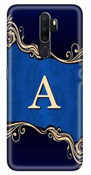 Amazon Brand - Solimo Designer Blue Pattern Alphabet-A 3D Printed Hard Back Case Mobile Cover for Oppo A5 (2020)