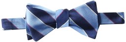 Buttoned Down 100% Silk Self Tie bow-ties, Blau (navy/light blue stripe), One size (Herstellergröße:):)