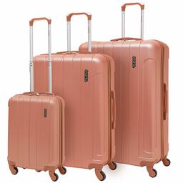 Eono Essentials Set of Three Lightweight, Hard Shell Suitcases with Four Wheel Spinners (21