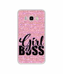 Amazon Brand - Solimo Designer Girl Boss On Pink Sparkle UV Printed Soft Back Case Mobile Cover for Samsung Galaxy J5 (2016)