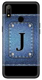 Amazon Brand - Solimo Designer Button Jeans Alphabet-J 3D Printed Hard Back Case Mobile Cover for Realme 3 / Realme 3i