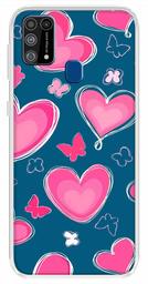 Amazon Brand - Solimo Designer Multicolor Love Butterfly Blue Pattern Design Printed Soft Back Case Mobile Cover for Samsung Galaxy M31