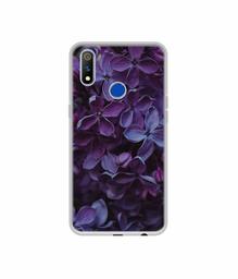 Amazon Brand - Solimo Designer Purple Flowers UV Printed Soft Back Case Mobile Cover for Realme 3 Pro