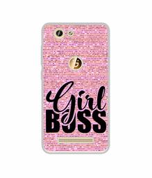 Amazon Brand - Solimo Designer Girl Boss On Pink Sparkle UV Printed Soft Back Case Mobile Cover for Gionee F103 Pro