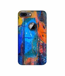 Amazon Brand - Solimo Designer Blue and Orange Brush 3D Printed Hard Back Case Mobile Cover for Apple iPhone 8 Plus (with Logo Cut)