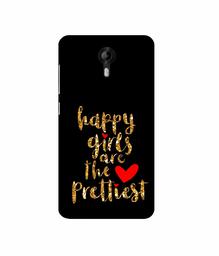 Amazon Brand - Solimo Designer Happy Girls are The Prettiest 3D Printed Hard Back Case Mobile Cover for Micromax Canvas Nitro 4G E455