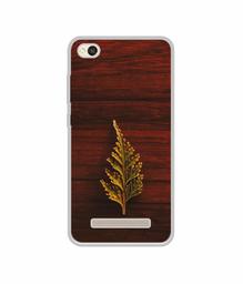 Amazon Brand - Solimo Designer Leaf on Wood UV Printed Soft Back Case Mobile Cover for Mi Redmi 4A