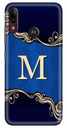 Amazon Brand - Solimo Designer Blue Pattern Alphabet-M 3D Printed Hard Back Case Mobile Cover for Motorola Moto E6s / Motorola Moto E6 Plus