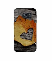 Amazon Brand - Solimo Designer Leaf with Heart Cut 3D Printed Hard Back Case Mobile Cover for Samsung Galaxy S7 Edge