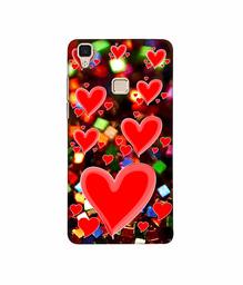 Amazon Brand - Solimo Designer Heart Texture on Glitters 3D Printed Hard Back Case Mobile Cover for Vivo V3