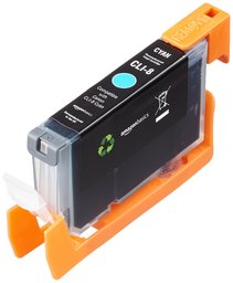 AmazonBasics - Cartuccia rigenerata di inchiostro per Canon Pixma CLI-8, Ciano