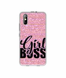 Amazon Brand - Solimo Designer Girl Boss On Pink Sparkle UV Printed Soft Back Case Mobile Cover for iKall K200