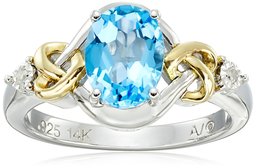 Amazon Collection Amazon Collection rabunottoringu Sterling Silver K Yellow Gold Diamond Swiss Blue Topaz