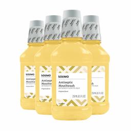 Amazon Brand - Solimo Antiseptic Mouthwash, Original Flavor, 8.5 Fl Oz (Pack of 4)