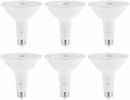 AmazonBasics 90 Watt Equivalent, Daylight, Non-Dimmable, PAR38 LED Light Bulb | 6-Pack (Renewed)