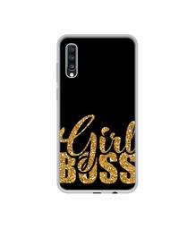 Amazon Brand - Solimo Designer Sparkle Girl Boss UV Printed Soft Back Case Mobile Cover for Samsung Galaxy A70