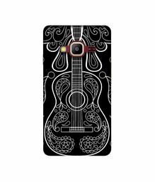 Amazon Brand - Solimo Designer White Gitar On Black 3D Printed Hard Back Case Mobile Cover for Samsung Z2