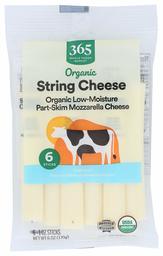 365 by Whole Foods Market, Organic String Cheese, Mozzarella (6 - 1 Ounce Sticks), 6 Ounce