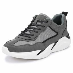 Klepe Men's Grey Chunky/Platform Sneakers-8 UK (42 EU) (9 US) (KP902/GRY)