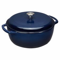 AmazonBasics Enameled Cast Iron Dutch Oven - 6-Quart, Navy