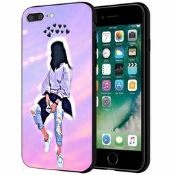 Amazon Brand - Solimo Designer Women with Heart Printed Hard Back Case Mobile Cover for Apple iPhone 8 Plus / 7 Plus (D1246)