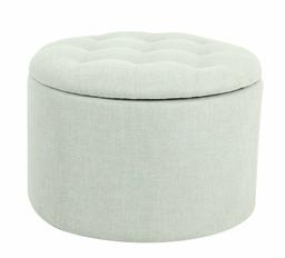 Amazon Brand – Ravenna Home Justin Round Tufted Storage Pouf Ottoman Bench, 24