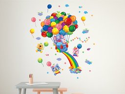 Amazon Brand - Solimo Wall Sticker for Kids' Room (Balloon Party, Ideal Size on Wall, 54 cm X 63 cm)