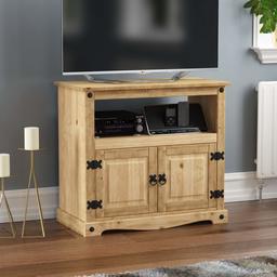 Amazon Brand - Movian Corona TV Cabinet, Straight Unit, Stand With Shelf and Media Storage, Solid Pine Wood