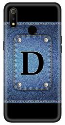 Amazon Brand - Solimo Designer Button Jeans Alphabet-D 3D Printed Hard Back Case Mobile Cover for Realme 3 / Realme 3i