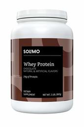 Amazon Brand - Solimo Whey Protein Powder, Chocolate, 2 Pound (23 Servings)